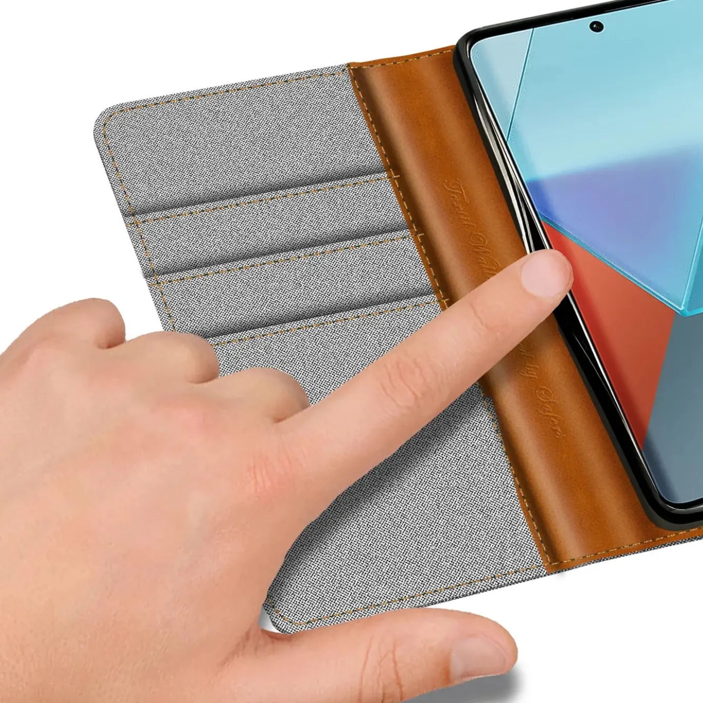 Xiaomi Redmi Note 13 Pro 5G - Jeanslook Klapphülle mit Kartenfach