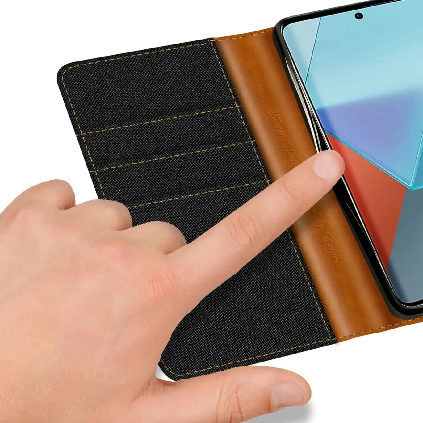 Xiaomi Redmi Note 13 Pro 5G - Jeanslook Klapphülle mit Kartenfach