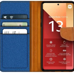 Xiaomi Redmi Note 13 Pro 4G - Jeanslook Klapphülle mit Kartenfach