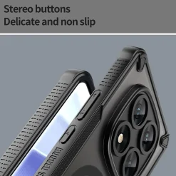 Xiaomi Redmi Note 14 Pro+ 5G - Stoßfestes MagSafe Case in Schwarz mit halbtransparenter Rückseite