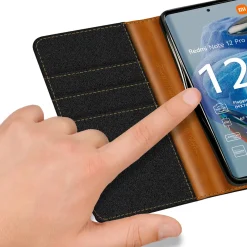 Xiaomi Redmi Note 12 Pro 5G - Jeanslook Klapphülle mit Kartenfach