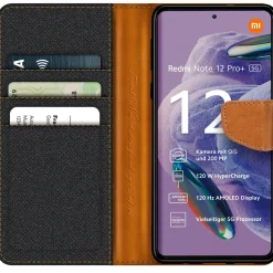 Xiaomi Redmi Note 12 Pro Plus 5G - Jeanslook Klapphülle mit Kartenfach