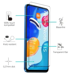 Xiaomi Redmi Note 11S - 9H Displayschutzfolie 2x Display & Kamera