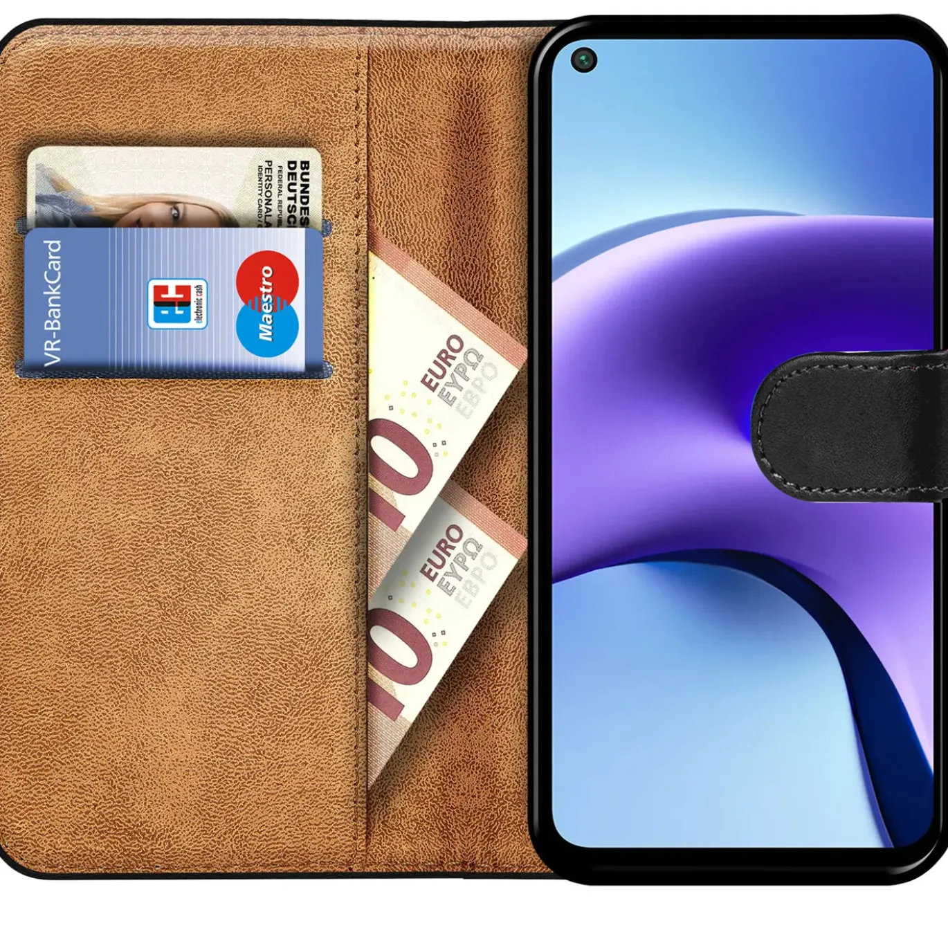 Xiaomi Redmi Note 9T - Klapphülle mit Kartenfächern