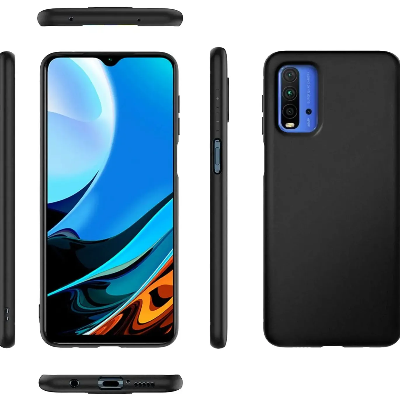 Xiaomi Redmi 9T - Slim Silikon Backcover Schwarz
