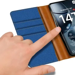 Xiaomi 14T - Jeanslook Klapphülle mit Kartenfach