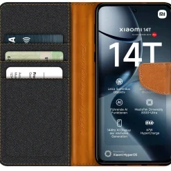 Xiaomi 14T - Jeanslook Klapphülle mit Kartenfach