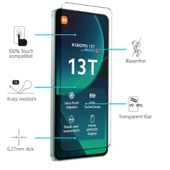Xiaomi 13T / 13T Pro - 9H Displayschutzfolie 2x Display & Kamera