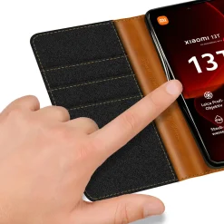 Xiaomi 13T / 13T Pro - Jeanslook Klapphülle mit Kartenfach