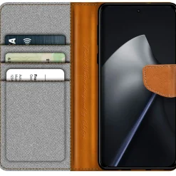 Xiaomi 15T Pro - Jeanslook Klapphülle mit Kartenfach