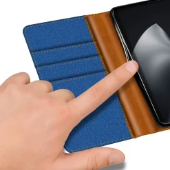 Xiaomi 15T Pro - Jeanslook Klapphülle mit Kartenfach