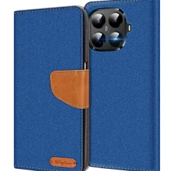 Xiaomi 15T Pro - Jeanslook Klapphülle mit Kartenfach