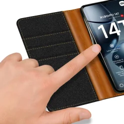 Xiaomi 14T Pro - Jeanslook Klapphülle mit Kartenfach